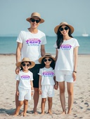 美式 嘻哈牌字母印花亲子T 新款 2025Vacation重磅纯棉短袖 t恤生夏季