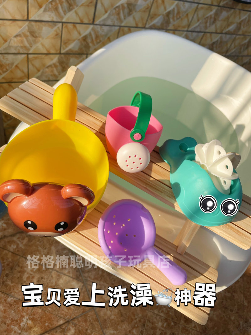 儿童洗澡戏水花洒宝宝冲头水壶套装浴室洗澡软胶水桶玩具