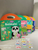 儿童早教手提果冻安静粘贴书蒙氏趣味贴纸宝宝动手脑能力配对玩具