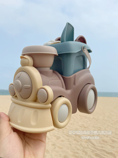 ins风日本儿童沙滩小火车玩具耐摔大号冰淇淋桶戏水挖沙铲子便携