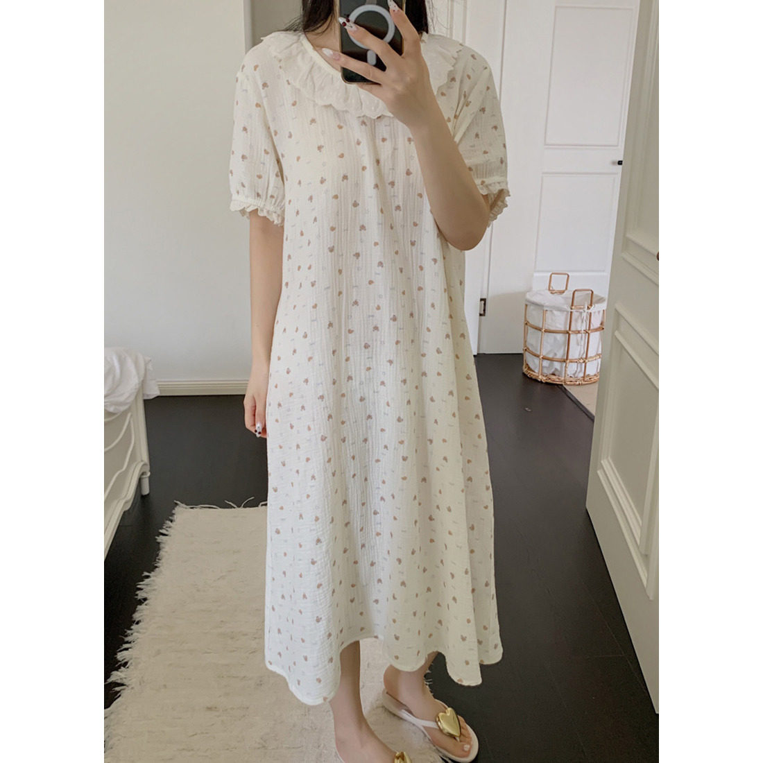 正版~宅家好物！亲肤舒适/透气婴儿纯棉棉纱连衣裙 睡裙 家居服