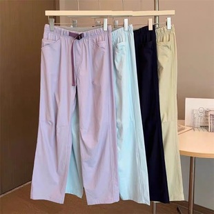 工裝 鎮(zhèn)店 山系工裝 機能性吸濕透氣松緊腰傘兵休閑褲 女褲 褲 長褲