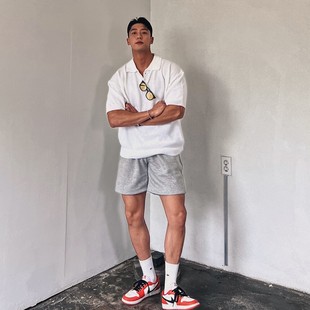 顺丰 春夏秋季 MUEUL韩国正品 包邮 棉麻T恤 男士 重磅翻领针织POLO衫