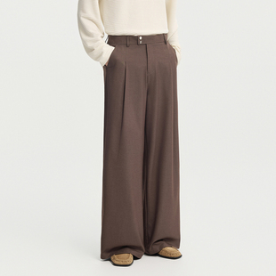 {含羊毛莱赛尔}伯爵卓尔26年春季宽松阔腿休闲裤男士时尚垂感裤子