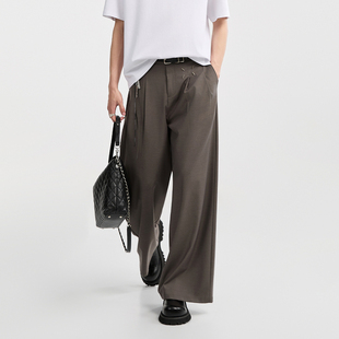 【羊毛抗皱刺绣宽松版】伯爵卓尔25秋季直筒休闲裤男天丝醋酸裤子