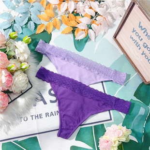 Back内裤 X310 美臀女生T 性感纯色棉蕾丝瑜伽健身运动丁字裤 新品