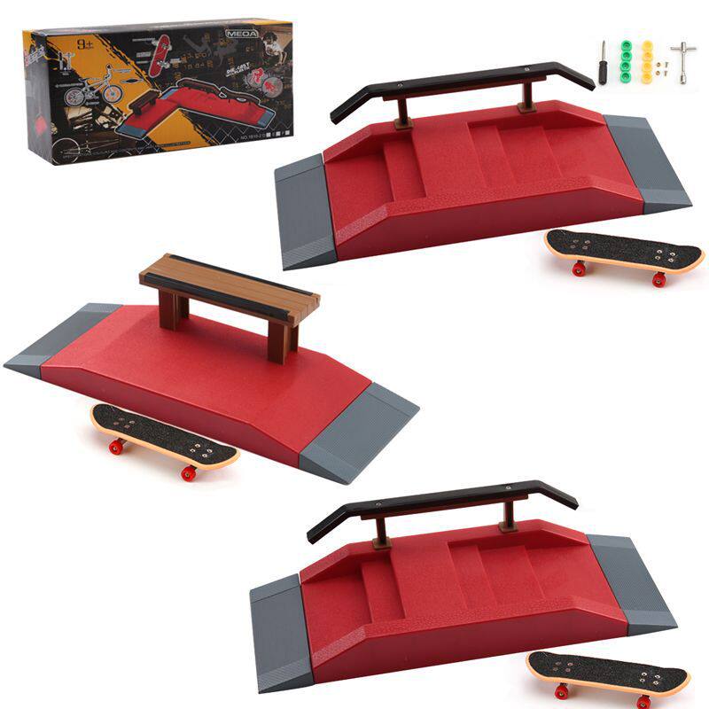 彩盒装迷你手指滑板台场地组合场景道具双翘板儿童青少年玩具跨境