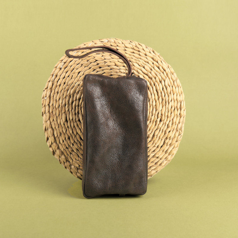 深山九处马皮手拿手拎包男士复古手工真皮包休闲横款方形包