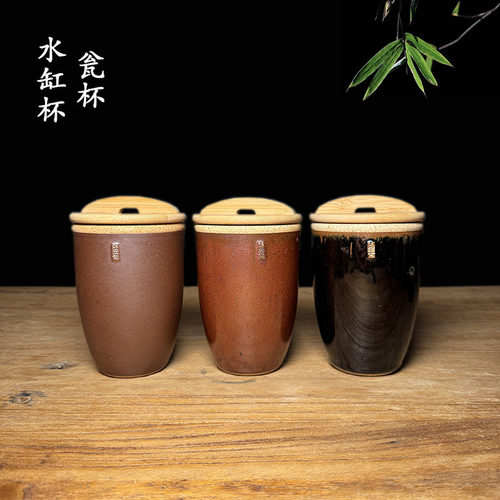 手工复古水缸粗陶主人杯怀旧热卖