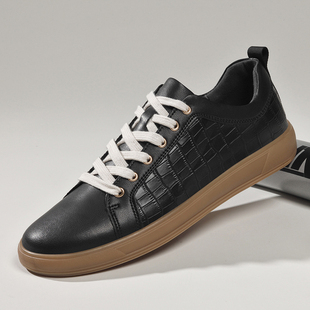 欧洲站男鞋英伦风男士休闲皮鞋真皮软底韩版百搭潮流手工编织板鞋