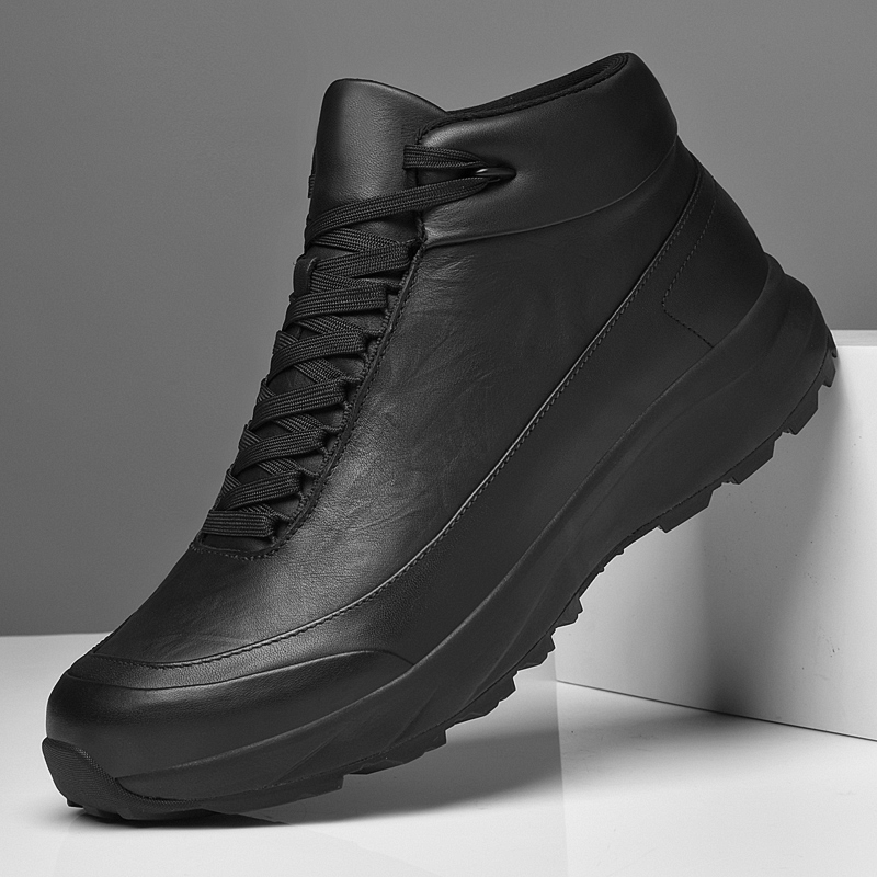 男鞋冬季高帮鞋男真皮头层牛皮高端户外运动休闲鞋防滑耐磨徒步鞋