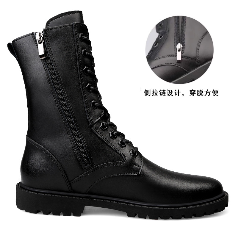 马丁靴男真皮加绒高帮工装靴男士皮靴小码36 37大码男靴45 46 47