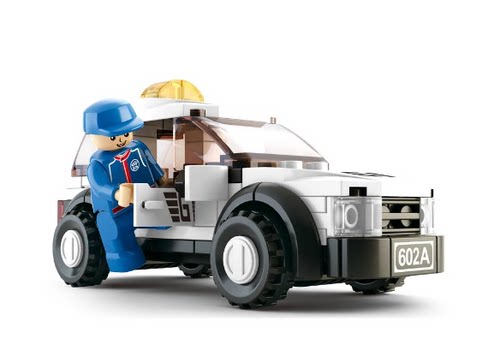 儿童塑料拼装益智玩具方程式赛车