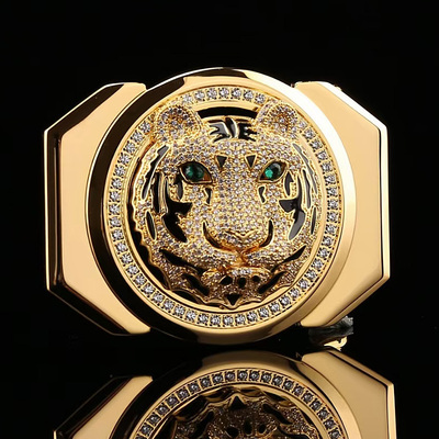 十二生肖老虎头皮带头男款扣头皮带扣头配件内穿式腰带扣头腰带头