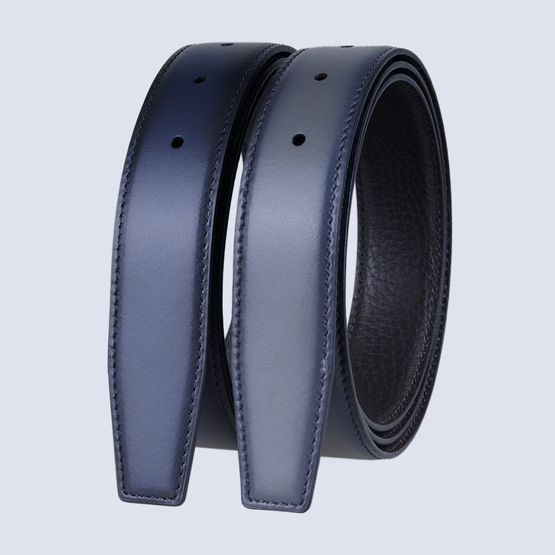 不带头皮带带身打孔无头腰带带条真皮双面牛皮男士无扣裤带3.0cm