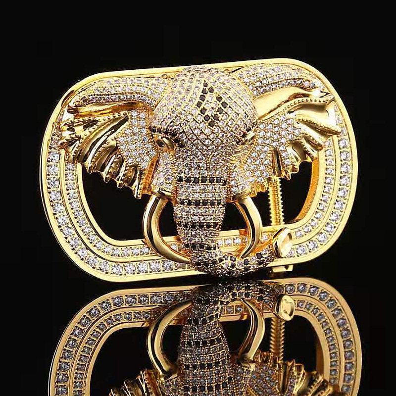 大象腰带头男士皮带扣头配件单扣头内穿式皮带头男款扣头腰带扣头