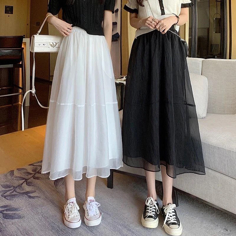 高级欧根纱半身裙女2025春夏半身裙