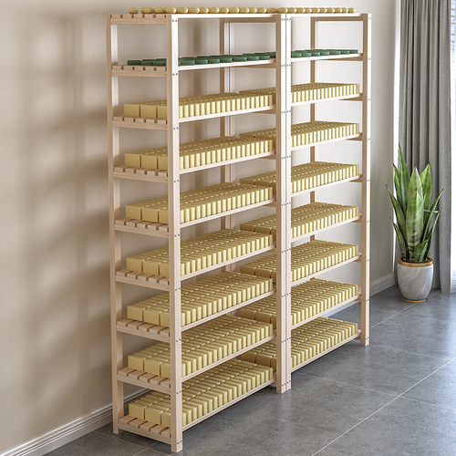 置物架木松木组合式书架手工