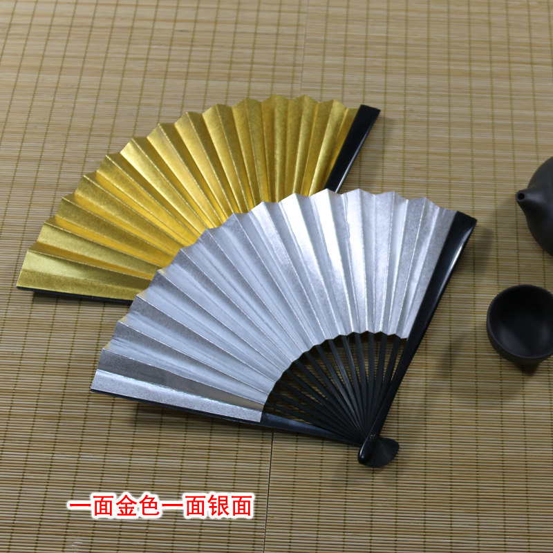 6寸日本金银纸扇礼服折扇婚礼留袖金扇子女竹扇日系扇茶扇洗礼扇