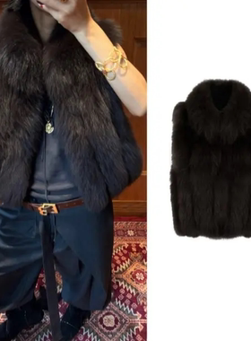 26SS新品进口狐狸毛皮草马甲短款小立领外套CONCISE WHITE简白