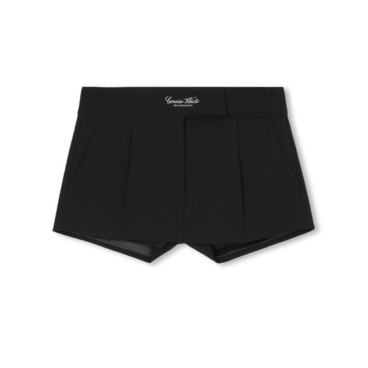 刺绣腰头超短百褶裙裤短裤高腰女CONCISEWHITE