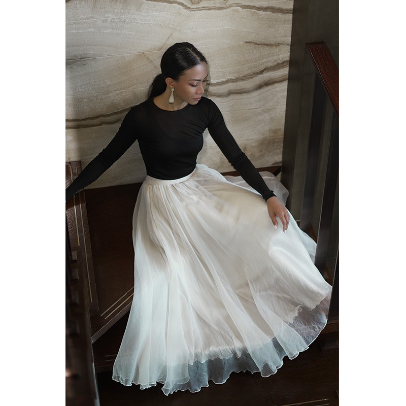 瑞典Charlotta真丝针织长袖上衣 夏洛特显瘦气质春秋修身打底