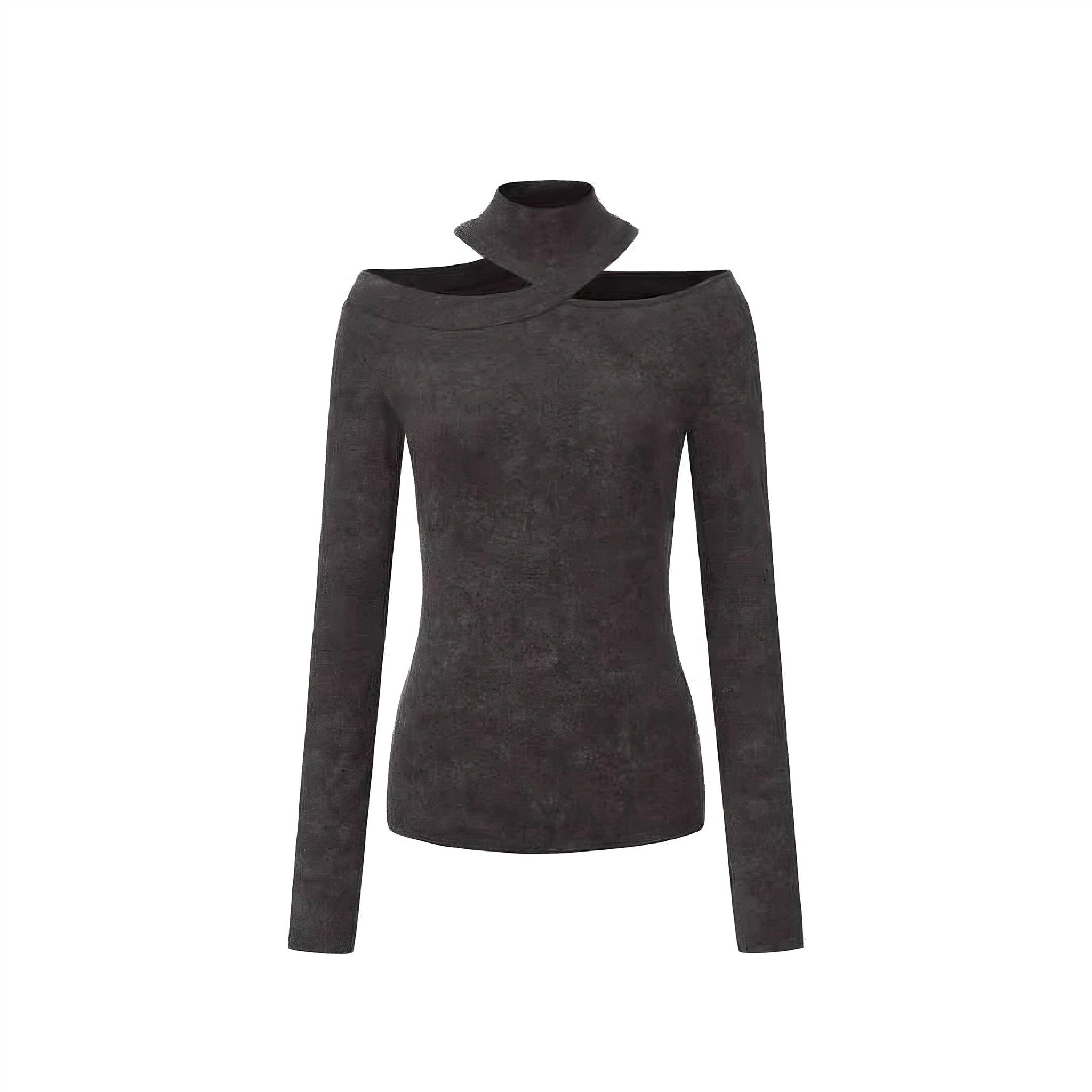 解构镂空高领斑驳打底衫 修身显瘦微胖女生基础单品 Senseaweek