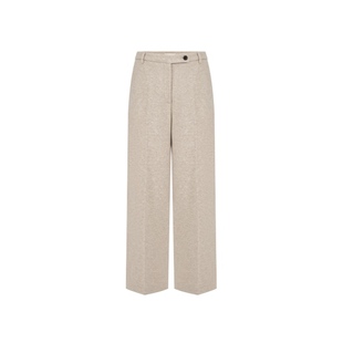 新款 绵羊毛中线直筒裤 秋冬休闲通勤长裤女 CONCISE WHITE