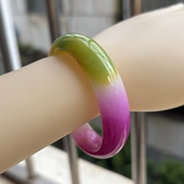 玉手镯翡翠色春彩三彩玉手镯新疆戈壁金丝玉手镯玛瑙新款