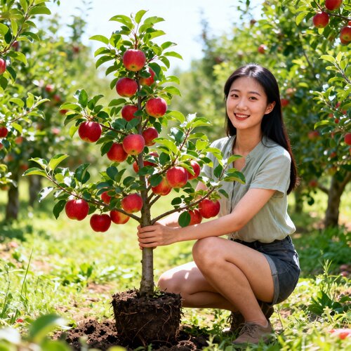 瑞雪苹果树苗南北方庭院地栽盆栽种植矮化特大果嫁接苗当年结果