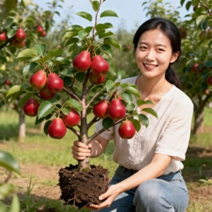 嫁接早红考密斯红梨树果苗全红西洋梨红啤梨树苗南方北方盆栽地栽