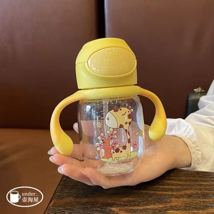 小比咔 TMY-4433 婴幼儿童吸管双耳学饮杯 防漏防摔手柄水杯水壶