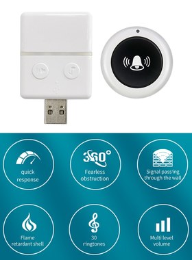 Wireless Doorbell 30 Ringtones 3 Levels Volumes 150M Remote