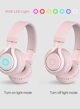 BT06C Led RGB Bluetooth Headphones Wireless Wired Interchang