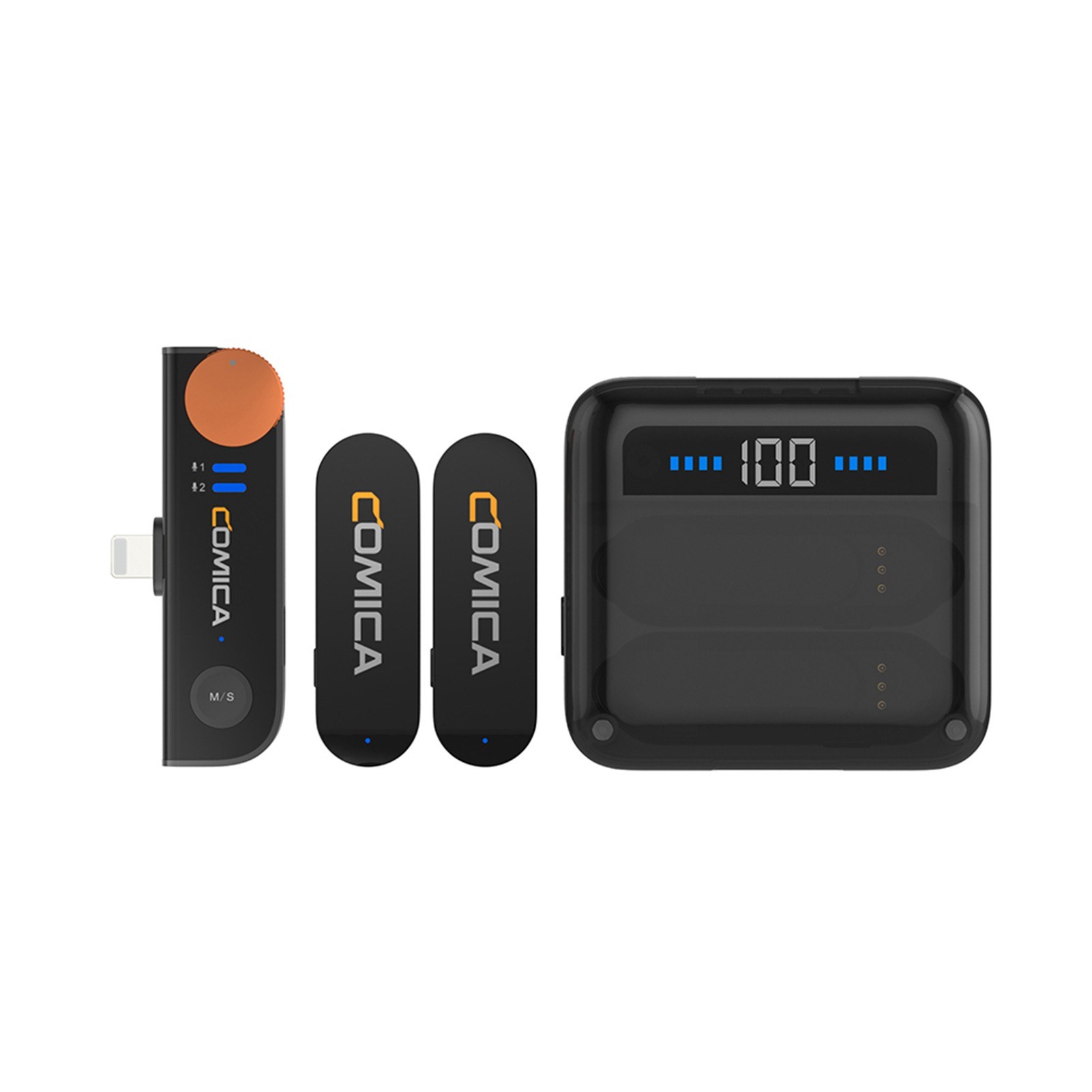 Wireless Microphone System with 1 Receiver and 2 Microphones