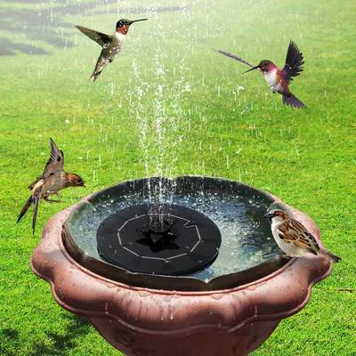 5V 3W Solar Fountain with 3 Spray Modes Flower Type Nozzle S