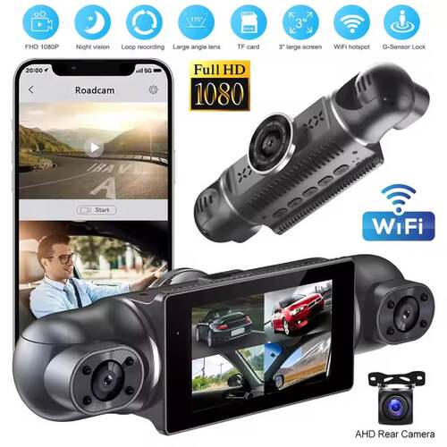 360 Degrees Car DVR Dash Cam WiFi GPS 24h Parking Dashcam