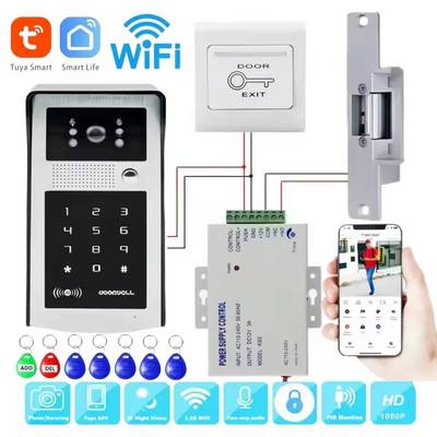 Tuya Smart Wifi Video Doorbell doorphone Outdoor Camera RFID