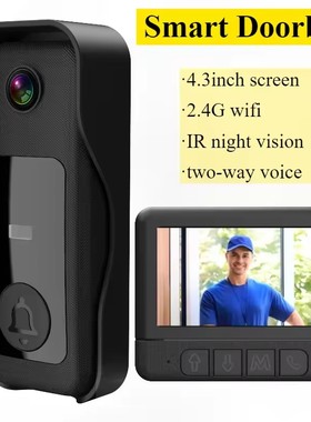 4.3''video Doorbell 2.4G Wifi Camera Door Intercom Door Bell