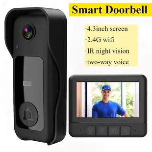 4.3''video Doorbell 2.4G Wifi Camera Door Intercom Door Bell