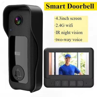 4.3''video Doorbell 2.4G Wifi Camera Door Intercom Door Bell