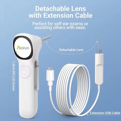 Digital Otoscope IPS Screen HD Smart Video Otoscope Ear Wax