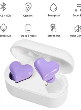 Heart Shape Wireless Earphones TWS Earbuds Bluetooth-compati