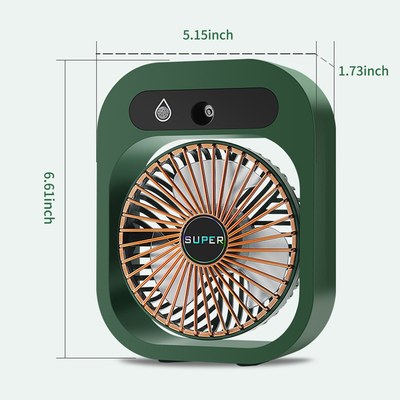 Desk Misting Fan Cooling Mister Fan USB Rechargeable Humidif