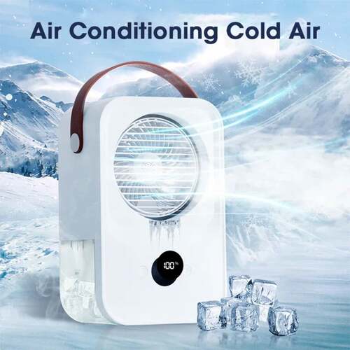 Cooling Fan Office Desktop Fan  Ice Fog Humidify Fan