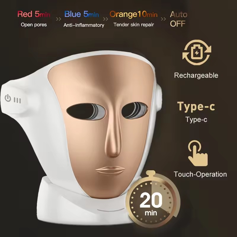 LED Mask Therapy Anti-Aging Full Face Neck Skin Care Mascara图片