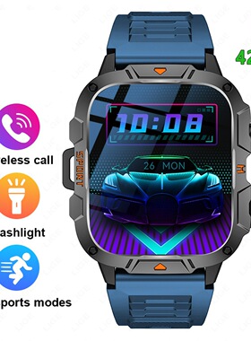 Rugged Military Smartwatch Bluetooth Call 3ATM Smart Watches
