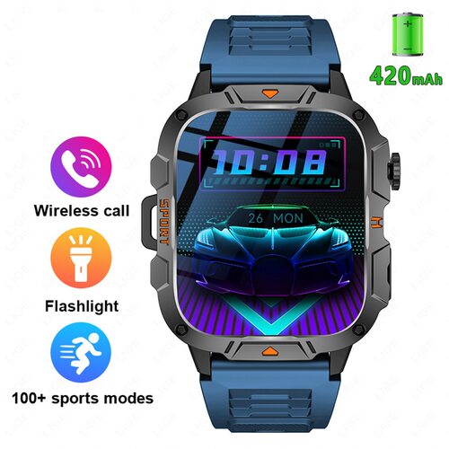 Rugged Military Smartwatch Bluetooth Call 3ATM Smart Watches