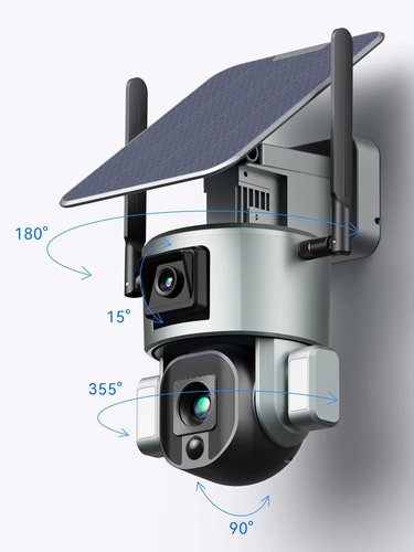 4K 8MP 4G/Wi -Fi Беспроводная солнечная камера Двойная линза 10x оптический Z