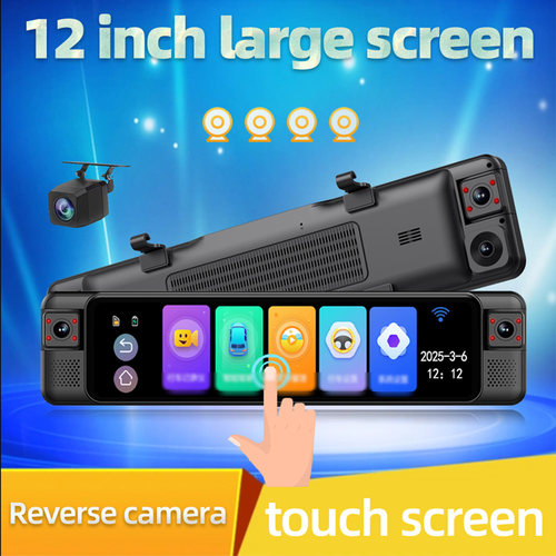 Car 12Inch Dash Cam Car 1080P 4 Camera Dash CamAPP Wifi